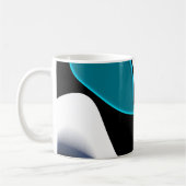 Dieptelading: Abstract Zwart, Wit & Blauw Koffiemok (Links)