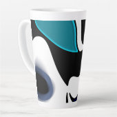 Dieptelading: Abstract Zwart, Wit & Blauw Latte Mok (Linkerhoek)