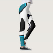 Dieptelading: Abstract Zwart, Wit & Blauw Leggings (Rechts)