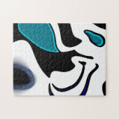 Dieptelading: Abstract Zwart, Wit & Blauw Legpuzzel (Horizontaal)