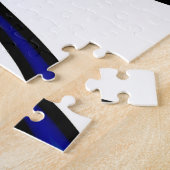 Dieptelading: Abstract Zwart, Wit & Blauw Legpuzzel (Zijkant)