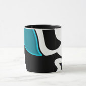 Dieptelading: Abstract Zwart, Wit & Blauw Mok (Midden)