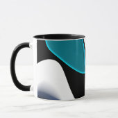 Dieptelading: Abstract Zwart, Wit & Blauw Mok (Links)