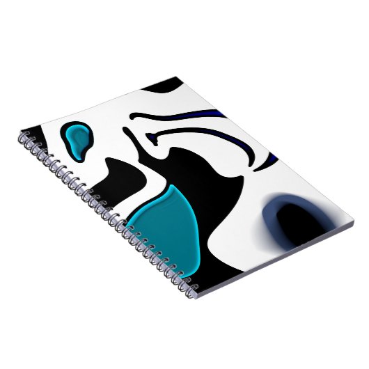 Dieptelading: Abstract Zwart, Wit & Blauw Notitieboek (Rechterzijde)