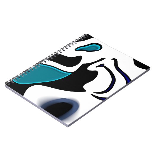 Dieptelading: Abstract Zwart, Wit & Blauw Notitieboek (Linkerzijde)