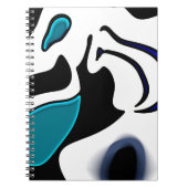 Dieptelading: Abstract Zwart, Wit & Blauw Notitieboek (Voorkant)