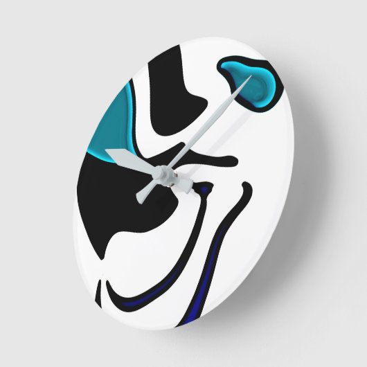 Dieptelading: Abstract Zwart, Wit & Blauw Ronde Klok (Hoek)