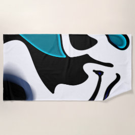 Dieptelading: Abstract Zwart, Wit & Blauw Strandlaken