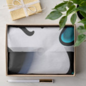 Dieptelading: Abstract Zwart, Wit & Blauw Tissuepapier (Geschenk)