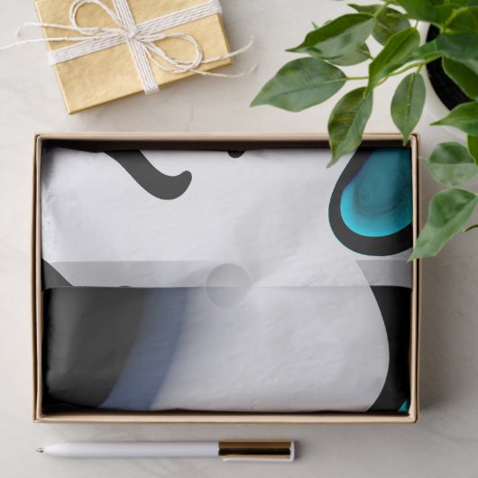 Dieptelading: Abstract Zwart, Wit & Blauw Tissuepapier (Geschenk)