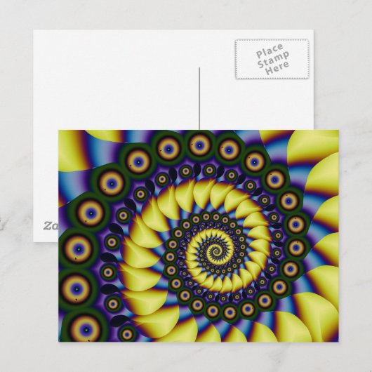 Diepteperceptie Koele Abstracte Fijne Fractal Briefkaart (Voorkant / Achterkant)