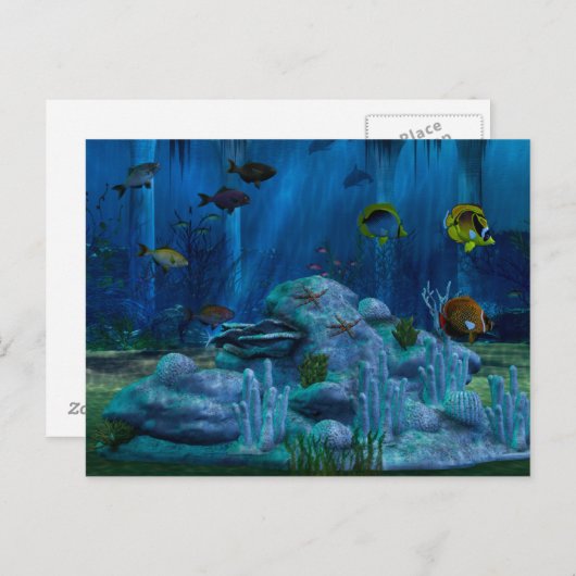 Diepzee 3D Digitaal Briefkaart (Voorkant / Achterkant)