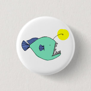 Diepzee Anglerfish Kenteken Ronde Button 3,2 Cm