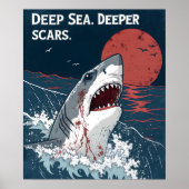 Diepzee Diepere Littekens Witte Haai Poster (Voorkant)