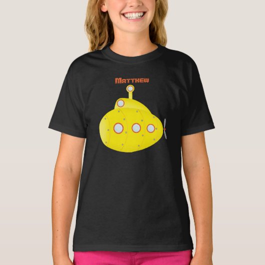 Diepzee Gele Onderzeeër T-shirt (Voorkant)