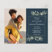 Diepzee Groene Foto Budget Trouwkaart (Voorkant)