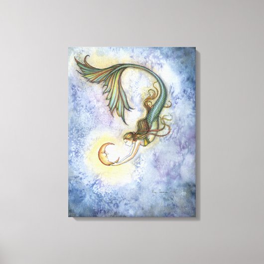 Diepzee Maan Zeemeermin Ingepakt Canvas Print (Voorkant)