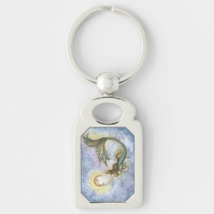 Diepzee-maanZeemeermin Fantasy Art door Molly Harr Sleutelhanger