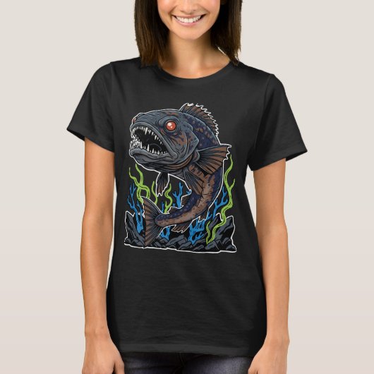 Diepzee Monster Vis T-shirt (Voorkant)