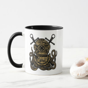 Diepzee, Oceaanbelduiker, Octopus, Anker, Mok
