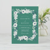 Diepzee Ranunculus Eucalyptus Bruiloft Kaart (Staand voorkant)