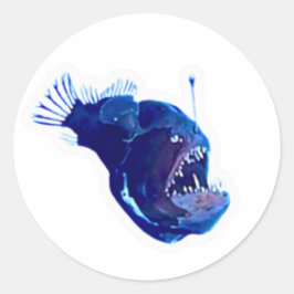 Diepzee-vishengelsticker - Bioluminescente Roofdie Ronde Sticker