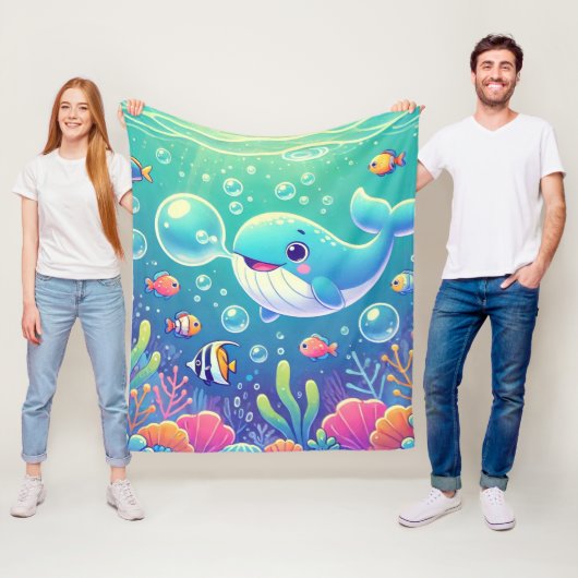 Diepzee-wonderen Fleece Deken (In situ)