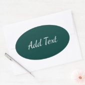 Diepzeegroen Ovale Sticker (Envelop)