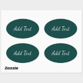 Diepzeegroen Ovale Sticker (Vel)