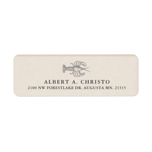  diepzeekreeft van Zee | Retouradres Etiket (Voorkant)
