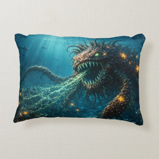 Diepzeeverschrikking Leviathan krolt in bedkussen Accent Kussen (Achterkant)