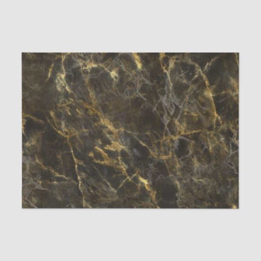 Diepzwart & goud marmer tissuepapier (Voorkant)