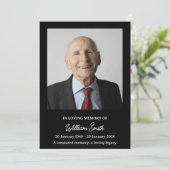 Diepzwart Herdenkingsprogramma Overlijden Programmakaart (Staand voorkant)