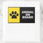 Dier aan boord rechthoekige sticker (Tas)