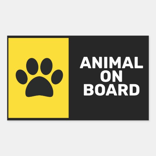 Dier aan boord rechthoekige sticker (Voorkant)