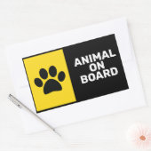 Dier aan boord rechthoekige sticker (Envelop)