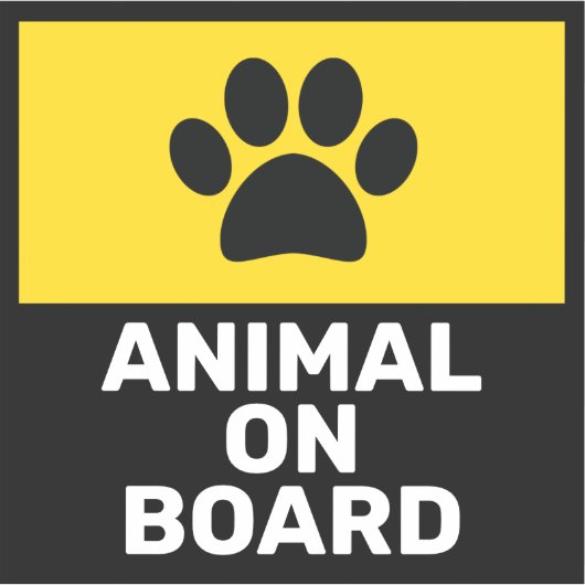 Dier aan boord sticker (Voorkant)