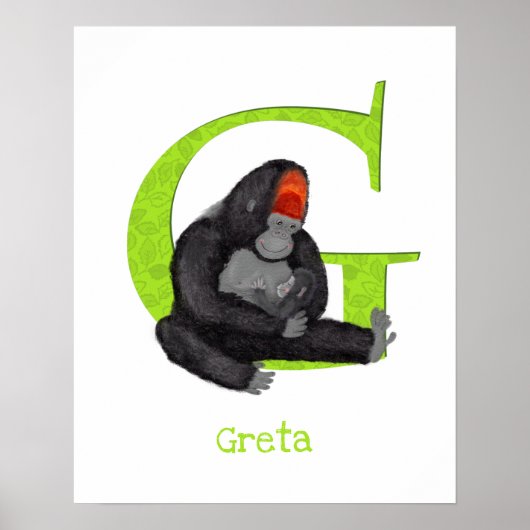 Dier ABC G is voor gorilla print (Voorkant)