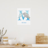 Dier ABC M is voor manatee afdruk Poster (Keuken)