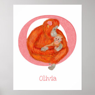 Dier ABC O is voor orang-oetan afdruk Poster