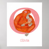 Dier ABC O is voor orang-oetan print (Voorkant)