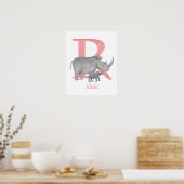 Dier ABC R is voor neushoornprint Poster (Keuken)
