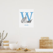 Dier ABC W is voor wolf afdruk Poster (Keuken)