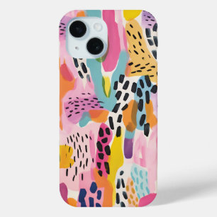 Dier Abstract Modern Retro Kleurrijk iPhone 15 Case