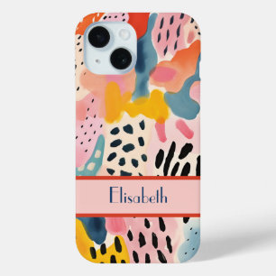 Dier Abstract Modern Retro Kleurrijk iPhone 15 Case