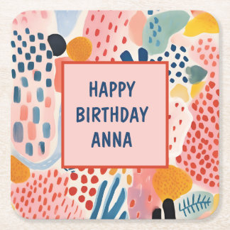 Dier Abstract Modern Retro Kleurrijk Kartonnen Onderzetters