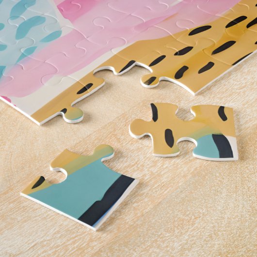 Dier Abstract Modern Retro Kleurrijk Legpuzzel (Zijkant)