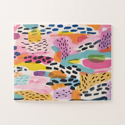 Dier Abstract Modern Retro Kleurrijk Legpuzzel (Horizontaal)