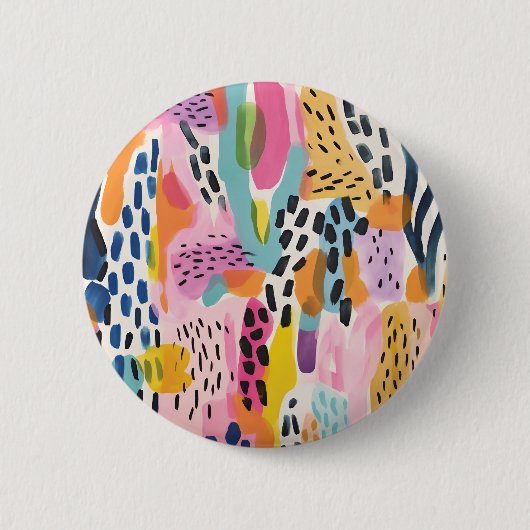 Dier Abstract Modern Retro Kleurrijk Ronde Button 5,7 Cm (Voorkant)