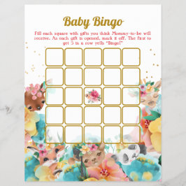 Dier Baby Bingo En Naam Race Baby shower Spel Flyer